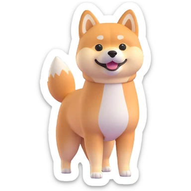 shiba inu standing happy, it sticker
