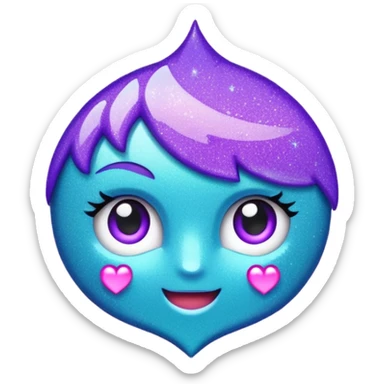 Glitter Roxo e Ciano Seta sticker