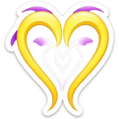 Yellow and purple twin flames sticker