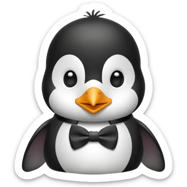 Penguin wear cute bow tie sticker