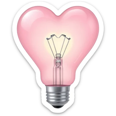 pastel pink heart light bulb sticker