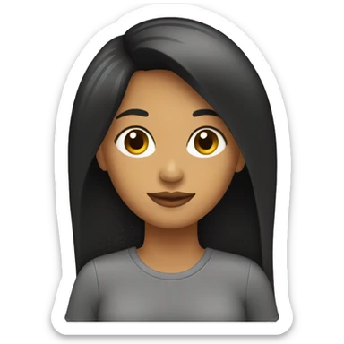 Mujer pelo negro largo flequillo sticker
