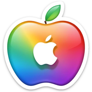 yuan sign symbol in gradient rainbow color, apple emoji style, no text sticker