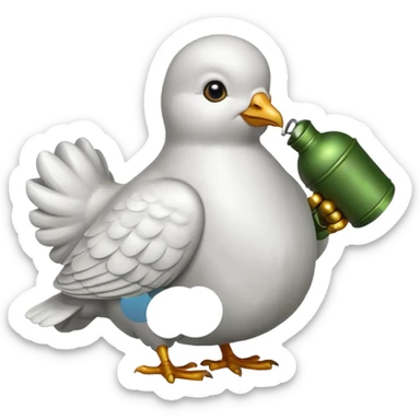 dove holding a grenade sticker