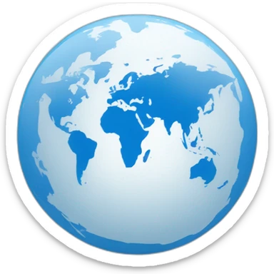All blue world wide web globe, solid blue sticker