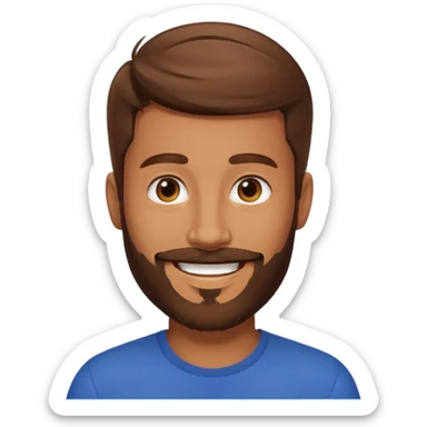 27 year old man, brown hair, beard sticker