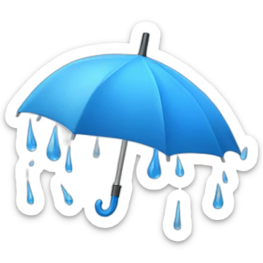 Blue umbrella with rain of bills sticker