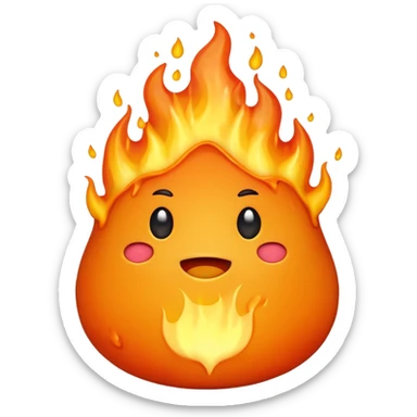 a flame that burns a fat body  sticker
