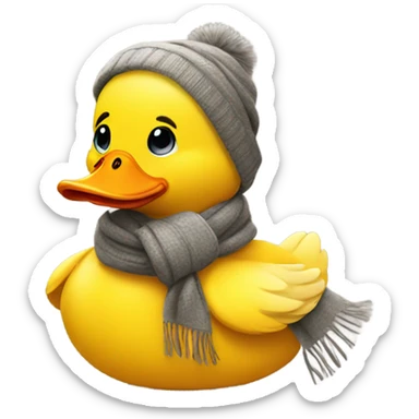 Yellow duck with a scarf sticker
