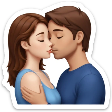Kissing bf and brwon your hir  sticker