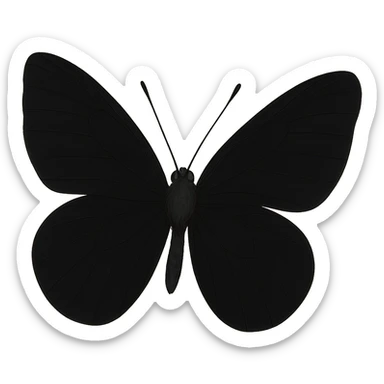 Make the butterfly's wings and body black, keep the ghibli style, remove the background. sticker