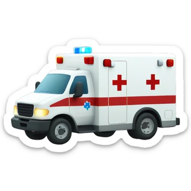 Ambulance with sparkles around it sticker
