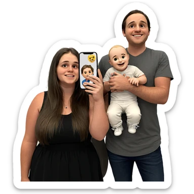 family portrait with smiles sticker