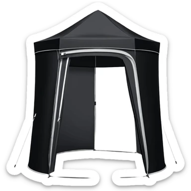 Tall Oval Narrow Pop up standing tent black for spray tan sticker