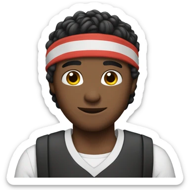Brad pit emoji of him in a trainer outfit with a headband sticker