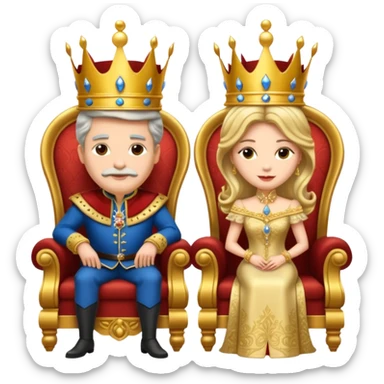 King and Queen in their thrones sticker