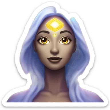 Pleiadian radiant glowing diva woman female third eye sticker