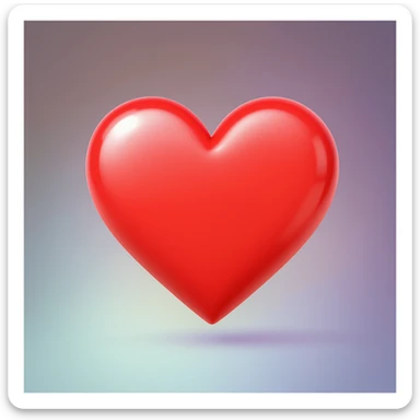 food heart emoji, shiny, with a gradient effect, no background sticker