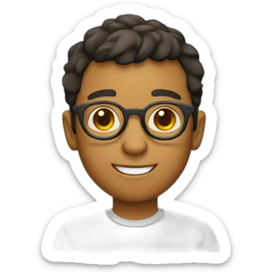 A-boy-with-circle-shaped-eyeglasses sticker