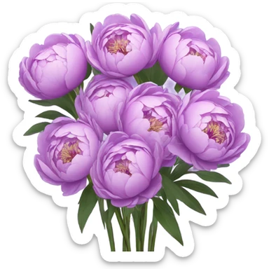 little purple Peonies in bouquet  sticker