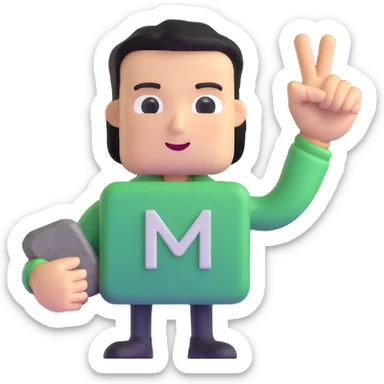 spreadsheet character giving rock on hand sign sticker