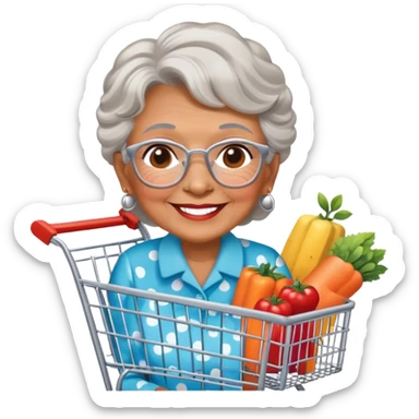 Polkadot Grandma in a Costco sticker