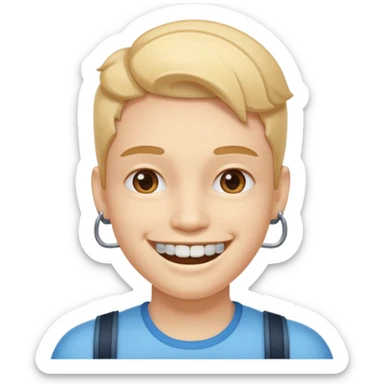 Smiling with braces sticker