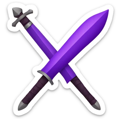 purple triangle intersected by a purple sword  sticker