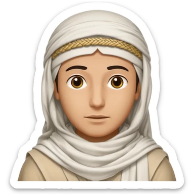 Arabe con un shemagh de color blanco pero solo sea la cabeza y nada de cuerpo sticker