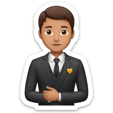 una mano en pecho vestido masculino sticker