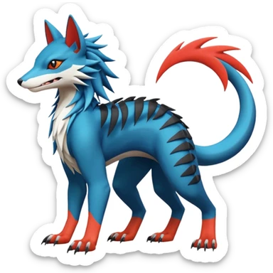  exotic tropical cyber-Sleuth-Sergal-Litten-Linoone-Noibat-Fakémon-Pokémon-Vernid-creature sticker