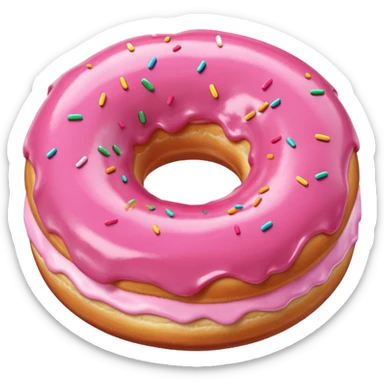 donut rosa liso sem granulado sticker