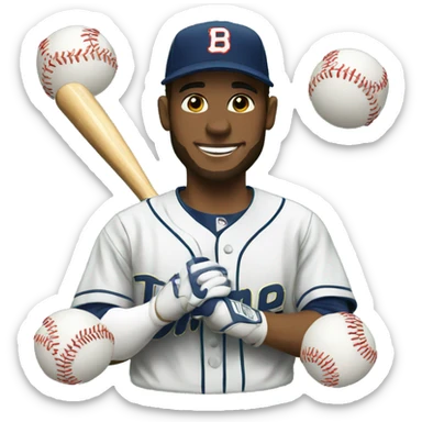 Trading card of a Baseball Player sticker