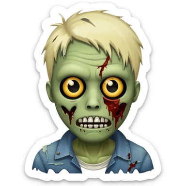 make a desinger i phone zombie emoji i phone  sticker
