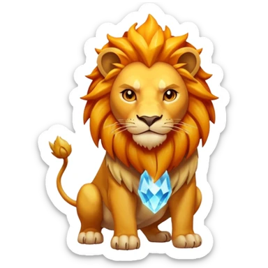 Pokemon legendary laranja and yellow crystal lion sticker