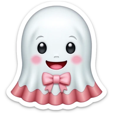 SPAM MEAT kawaii ghost EMOJI with bow sticker