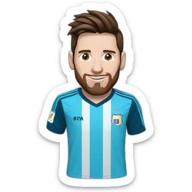 Messi with marseille shirt sticker