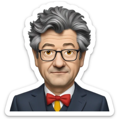 jean luc mélanchon maquillé en clown sticker