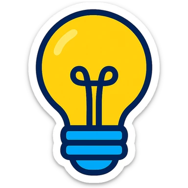 bulb icon, color outline style, modern look sticker