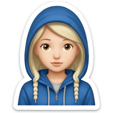 Girl wearing a hoddie  sticker