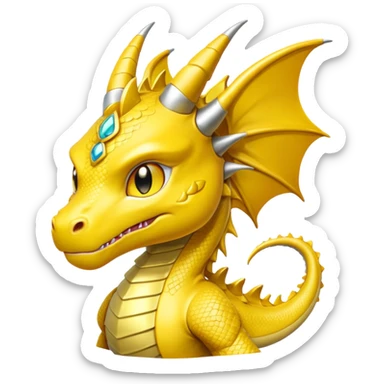 Anime Dragon Android Yellow They/Them sticker