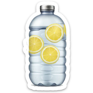 voss water bottle with lemon slices realistic soft textures and fine detailing sticker