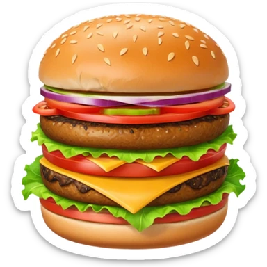 burger character with eyes and mouth sticker