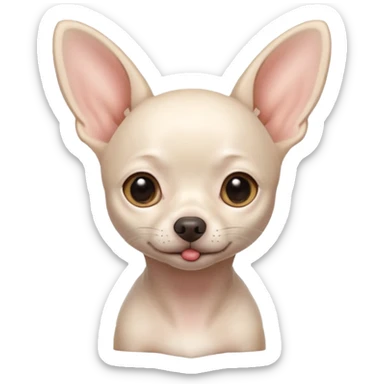 white chihuahua without hair sticker