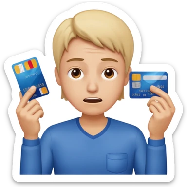 person sweating paying bank fees 💳 sticker