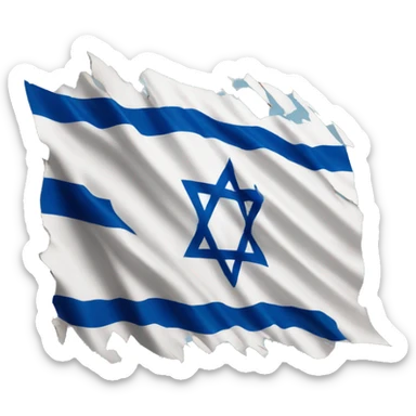Israel flag ripped sticker
