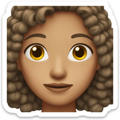 woman with brown hair and freckles  sticker