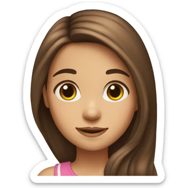 Pretty little girl with long brown hair  sticker