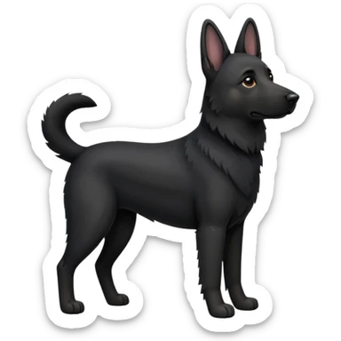 All Black German Shepard with one floppy ear  sticker