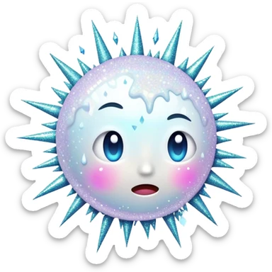 A pimple exploding with glitter sticker